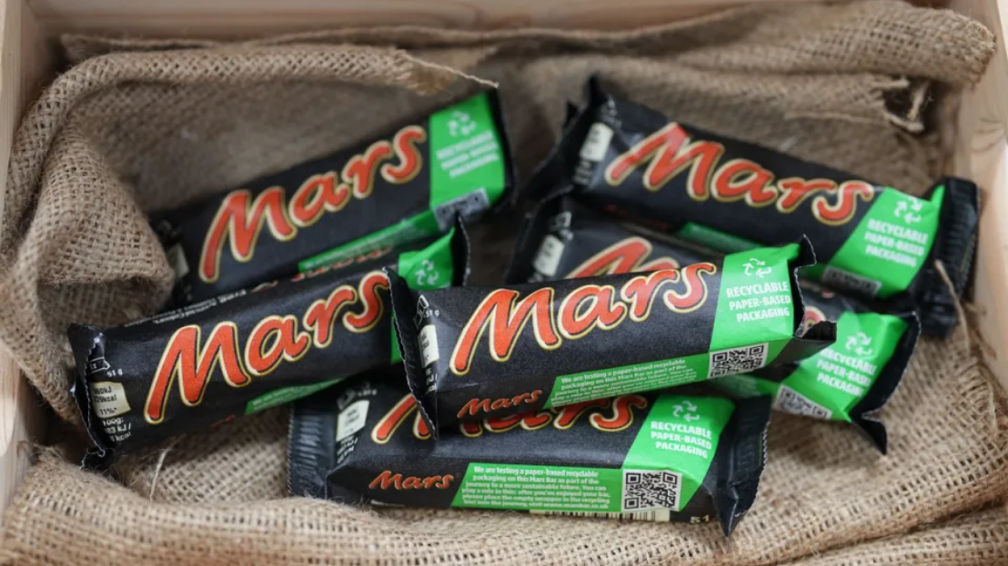 Mars bars with new recyclable packaging 