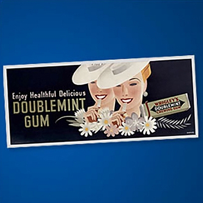 A 1939 billboard of the Doublemint® twins debut.