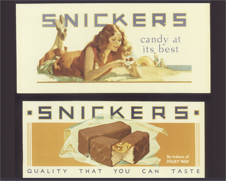 Snickers ad from 1930s